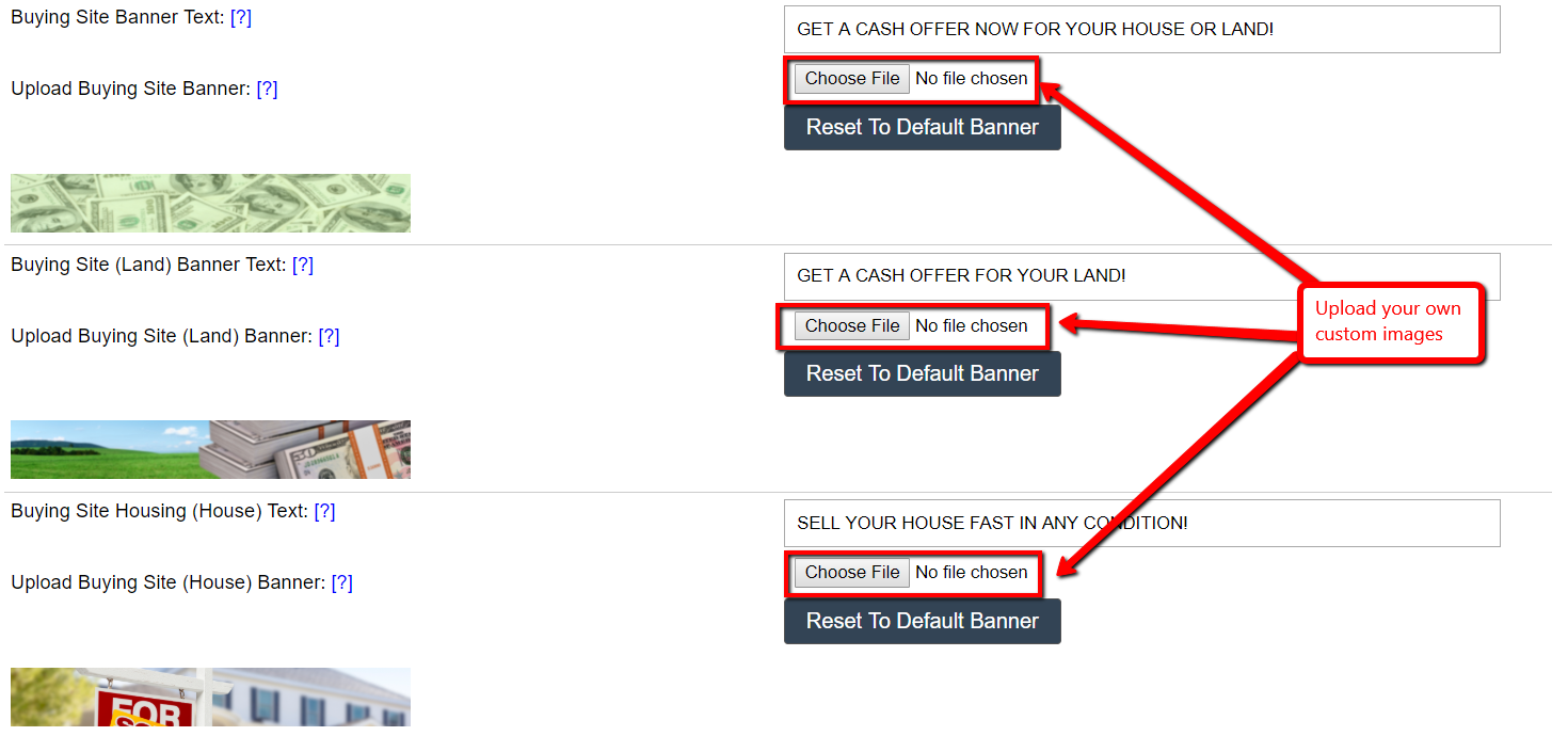 How To Customize The Buying Site Banners