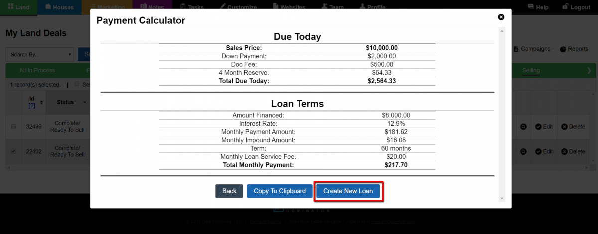 How To Create A Loan or Lease Purchase Note