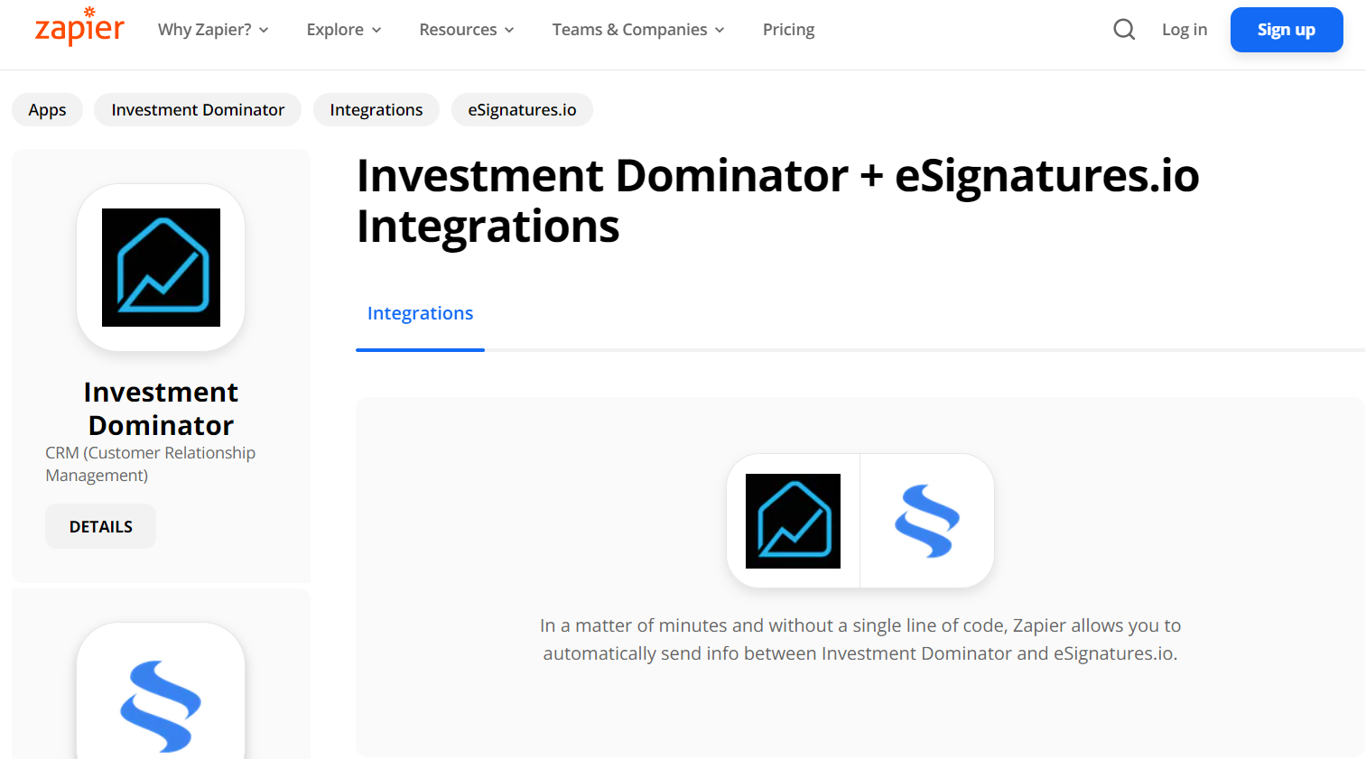 Zapier: How To Connect The Investment Dominator To eSignatures.io