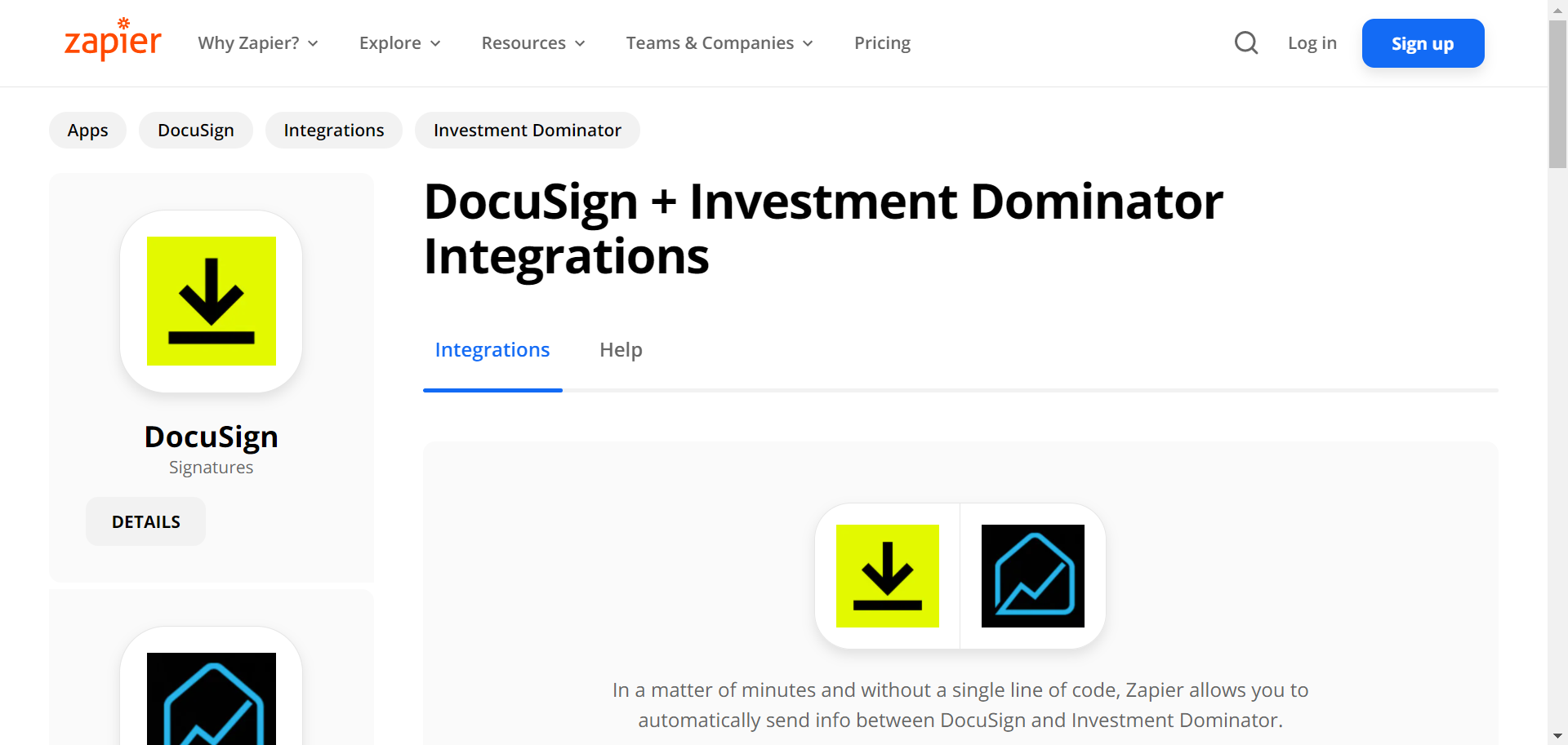 Zapier: How To Connect The Investment Dominator To DocuSign