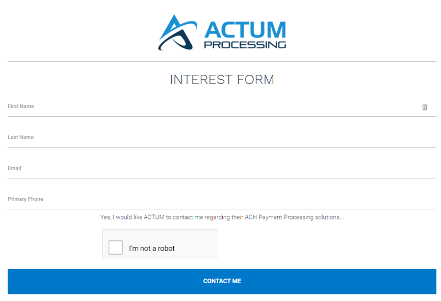 New Actum Automated ACH Feature