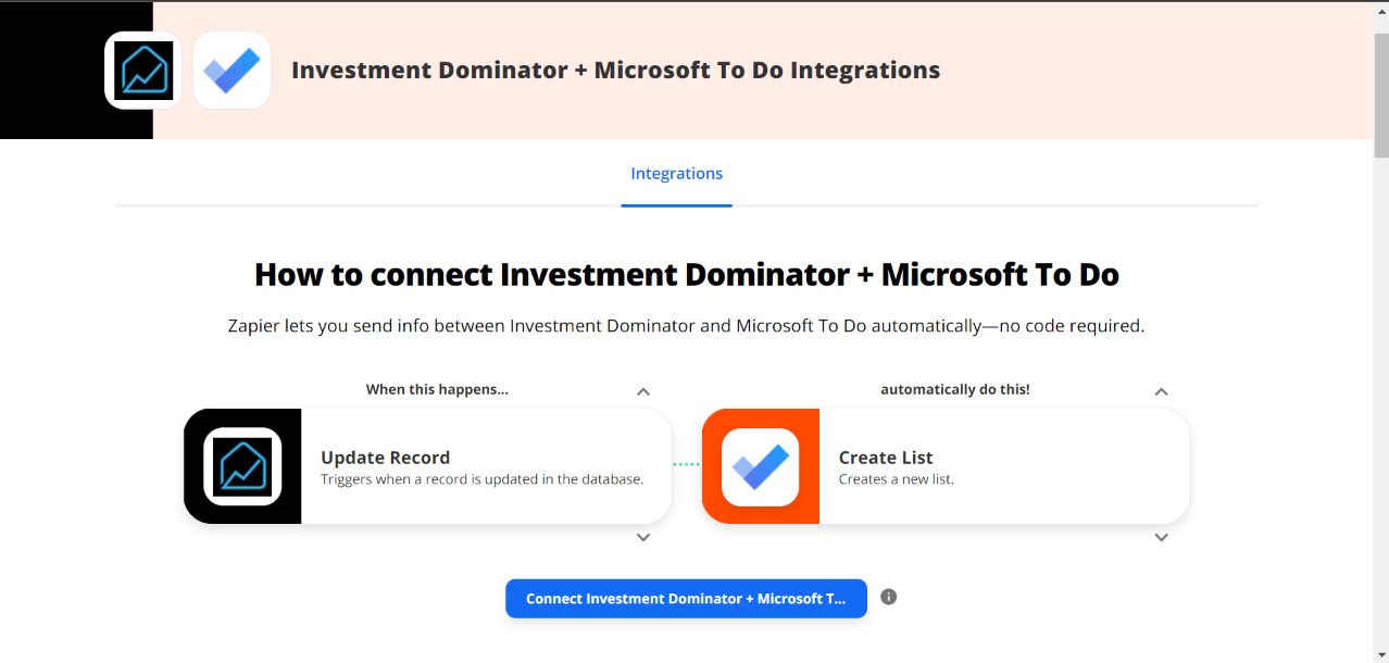 Zapier: How To Connect Microsoft To-Do With The Investment Dominator