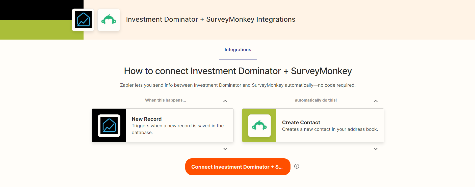 Zapier: How To Connect The Investment Dominator To SurveyMonkey