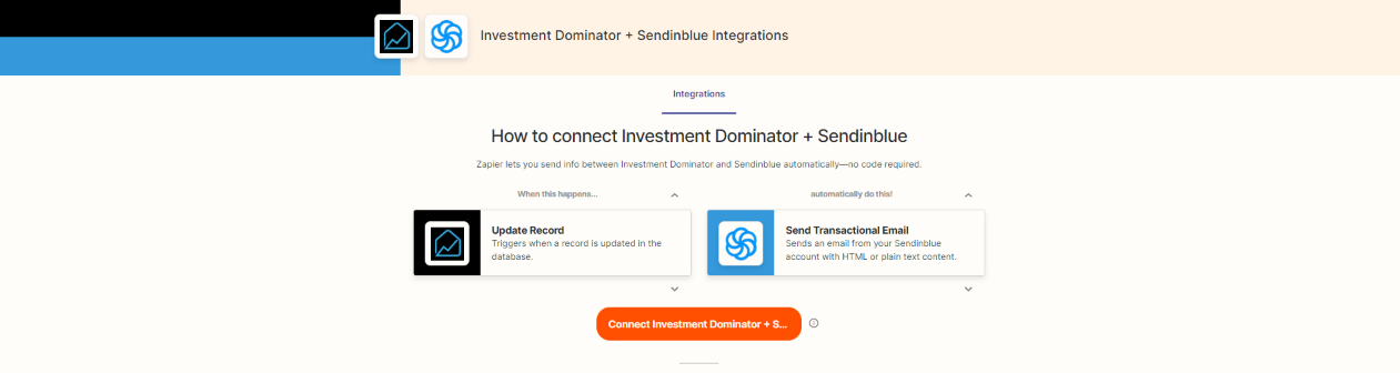 Zapier: How To Connect Sendinblue With The Investment Dominator