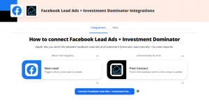 Zapier: How To Connect The Investment Dominator To Facebook Lead Ads